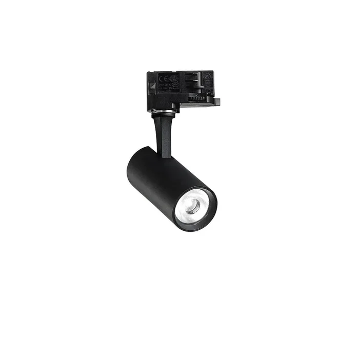 LED 3-Phasen-Schienenstrahler FOX 8W SMALL ON-OFF, CRI >90, schaltbar, verstellbar, 4000K 820lm 41�, schwarz