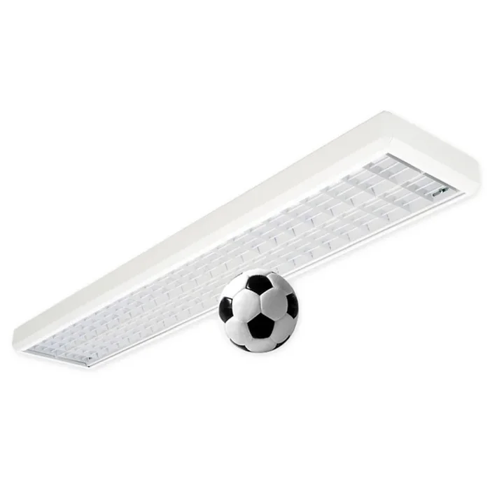 LED Aufbau-Rasterleuchte, 155,5cm, 87�, 205W, 4000K, 25700lm, CRI 80, ballwurfsicher, IP20, wei�, schaltbar