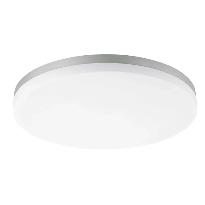 LED Deckenaufbauleuchte CIRCEL � 40cm, 18/22/28W, 3000/4000K, 2400-3600lm, IP54 nicht dimmbar, silber
