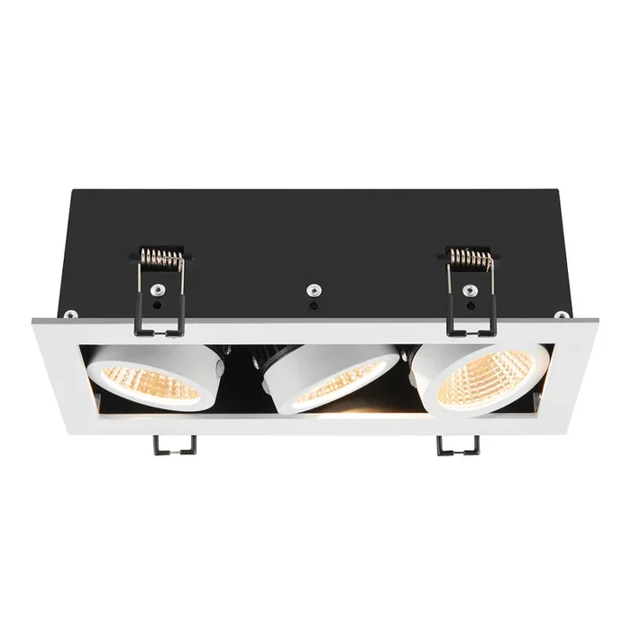 LED Deckeneinbauleuchte KADUX TRIPLE, 38�, 3000K, 2350lm, IP20, quadratisch, dimmbar, wei�/schwarz