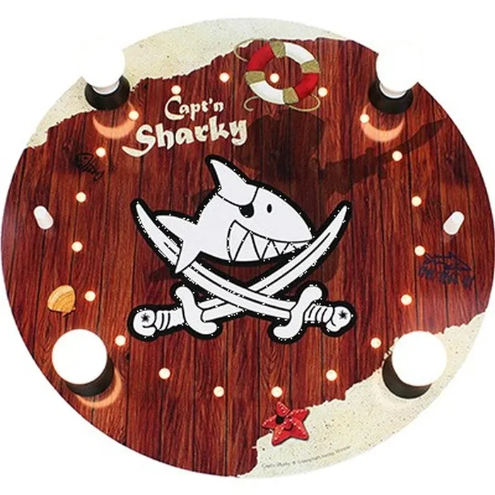 LED Deckenleuchte CAPT’N SHARKY HOLZINSCHRIFT, 4x E14, 20 LEDs, braun