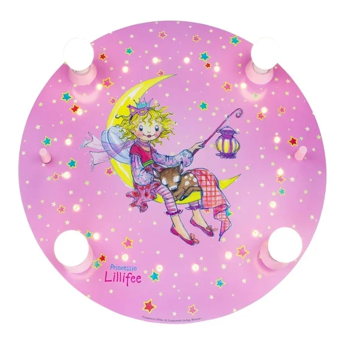 LED Deckenleuchte PRINZESSIN LILLIFEE LATERNENNACHT, 4x E14, 20 LEDs, rosa