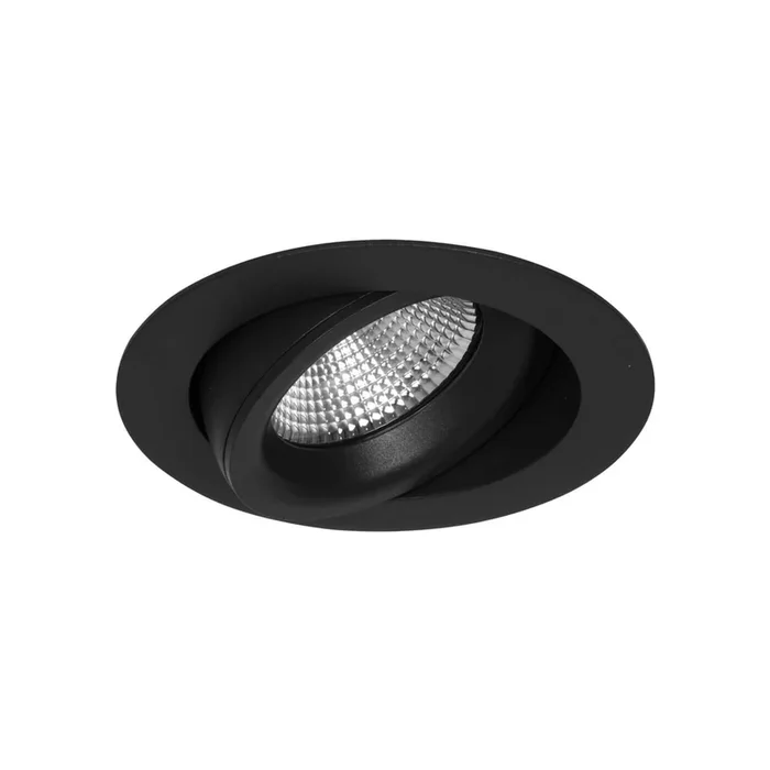 LED-Einbauleuchte Junistar Lux isosafe 7W 560lm 3000K schwarz rund CRI 98 dimmbar IP44