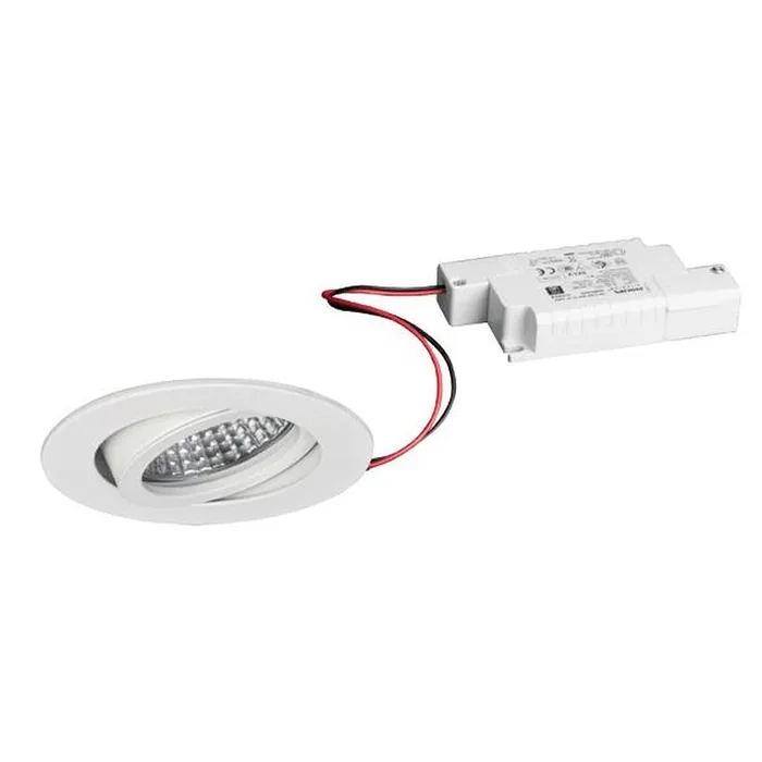 LED Einbaustrahler TIRREL-R, IP20, rund, 230V AC, 6W 3000K 680lm 38�, schwenkbar, dimmbar, strukturwei�