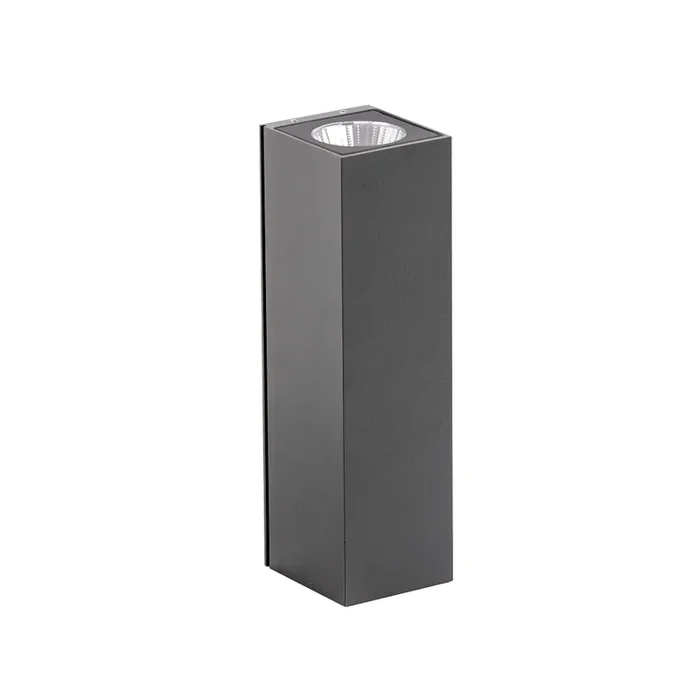 LED Fassaden-Strahler Up&Down, IP65, H�he 20cm, 14W 2700K 800lm 69�, Aluminium anthrazit / Klarglas