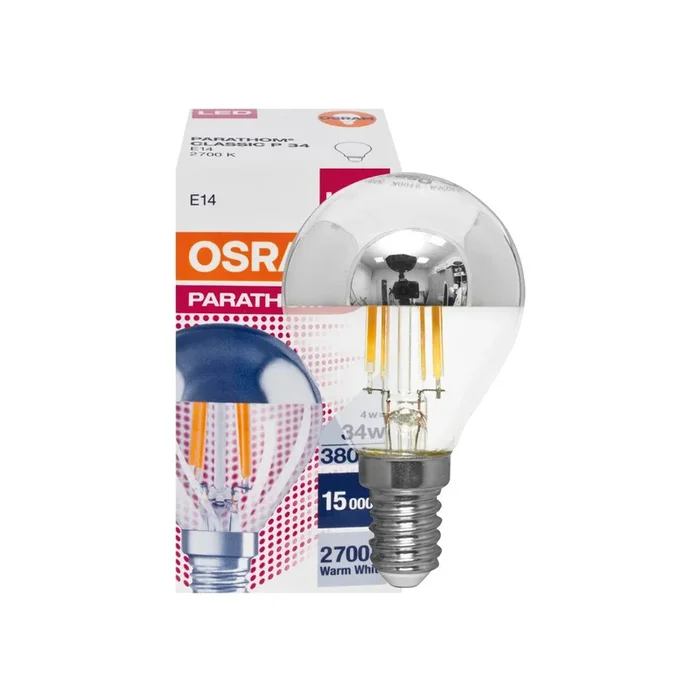 LED-Filament-Lampe CLASSIC, Tropfen-Form silber verspiegelt E14/4W 350 lm 2700K