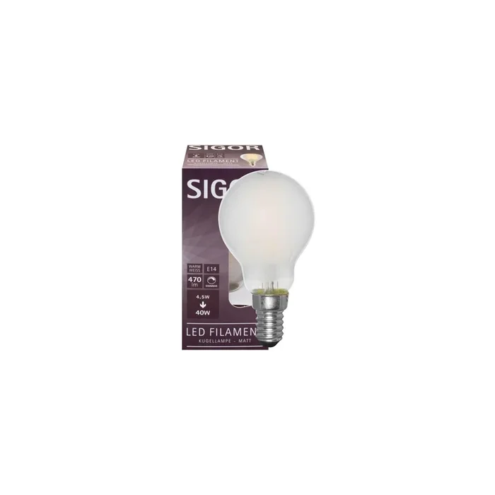 LED Filament Lampe Kugel 4,5W matt dimmbar 2700K warmweiß E14