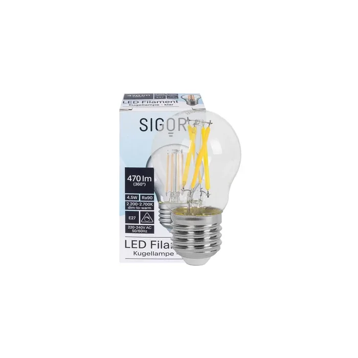 LED-Filament-Lampe Tropfen-Form E27/4,5W (40W) 470 lm 2700 bis 2200K klar