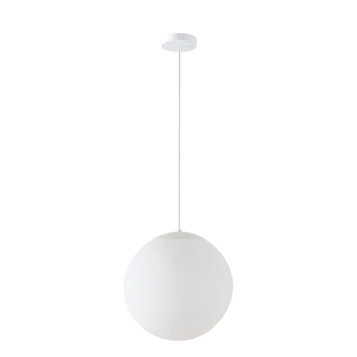 LED Kugelpendelleuchte, �60cm, 355�, 65W, IK01, IP40, DALI dimmbar, Glas wei�, 3000K, 8700lm, Baldachin wei�