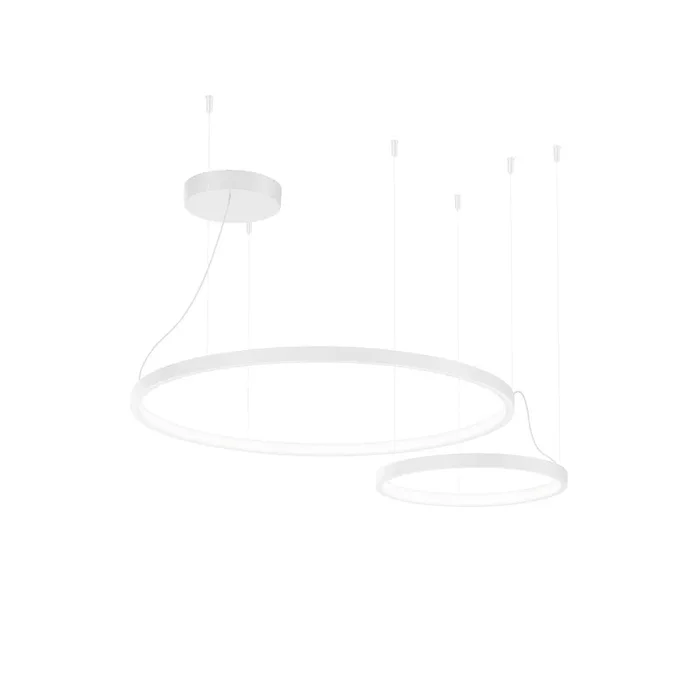 LED Pendelleuchte KUJO 3.1, Ringe � 75.6cm + 38cm, H�he max. 400cm, 39W 2700K 2330lm, CRi >90, dimmbar, mattwei�