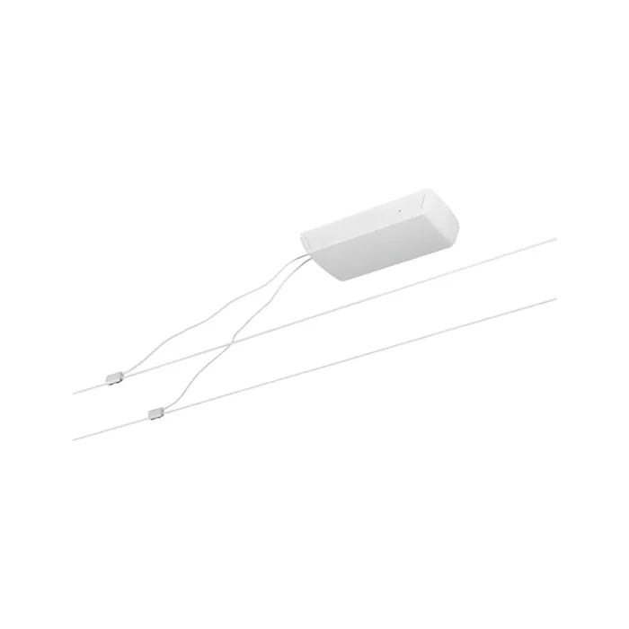 LED Seilysystem-Basisset DC, 6 Meter, 230V/12V DC, inkl. Trafo 60W, On-Off, ohne Leuchten, Wei� matt / Chrom