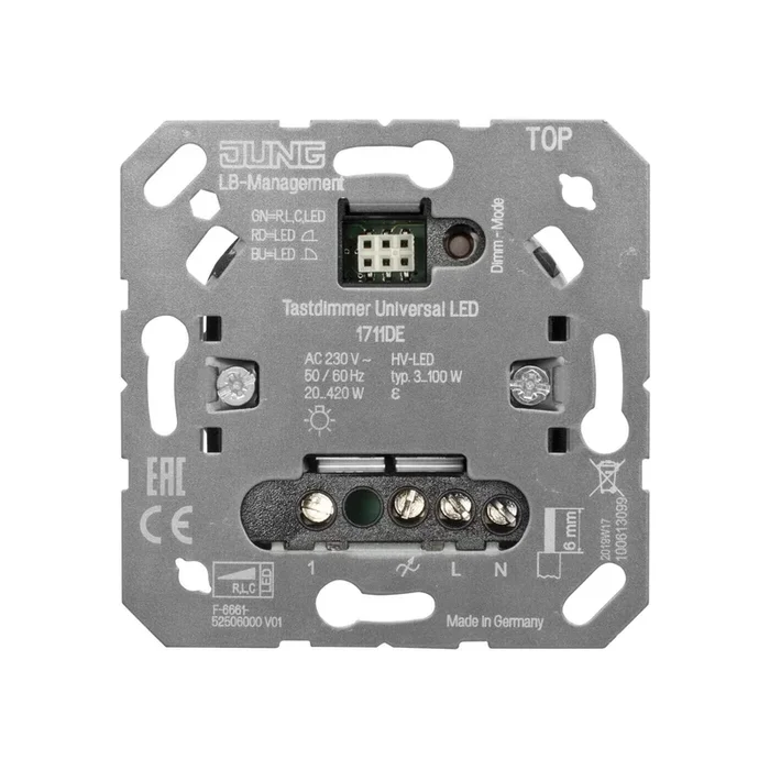 LED-Universal-Tastdimmer, 20-420W, HV-LED 3-100W, Phasenan- und abschnitt