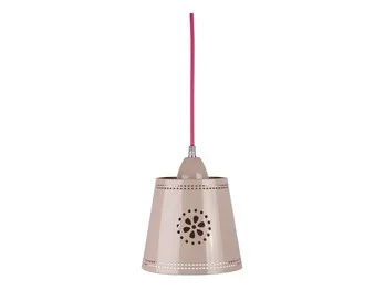 Lief! Kleine Pendelleuchte im Landhausstil, Lampenschirm Metall Beige Ø 17,5cm