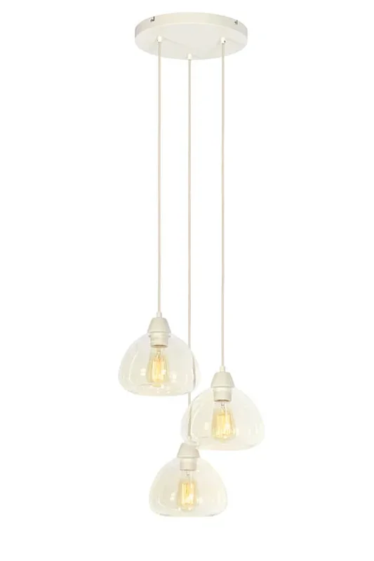 Light & Living – 3-flammige Pendelleuchte Bisho cremefarbenes Design Ø 30cm