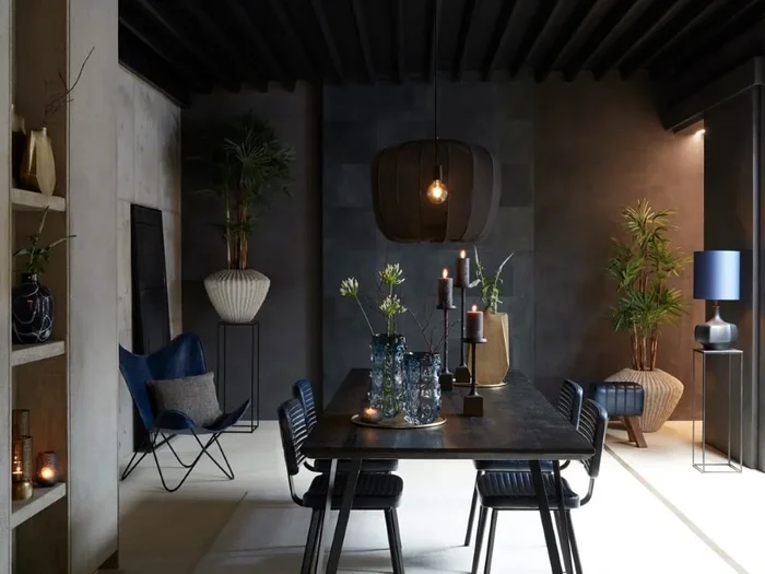 Light & Living – Böhmische Pendelleuchte Plumeria schwarz Ø 60cm