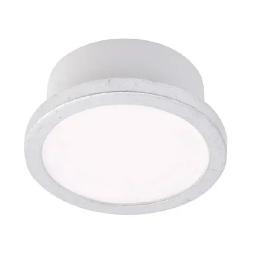 LM LED Badezimmerlampe UNO IP44 6W Ø 112mm Blattsilber – CCT Schalter