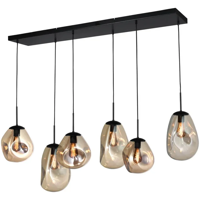 Masterlight – Hängelampe Lava 6x Goldglas