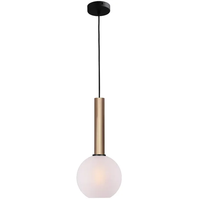 Masterlight – Hängelampe Ø 20cm Bella 2 Messinggold mit mattweißem Glas