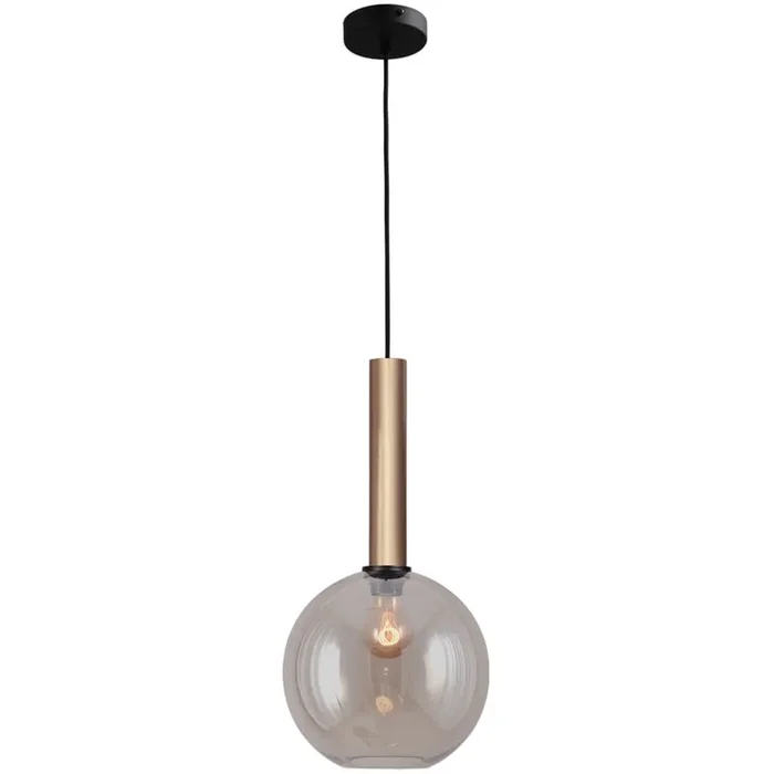 Masterlight – Hängelampe Ø 25cm Bella 2 Messinggold mit Goldglas