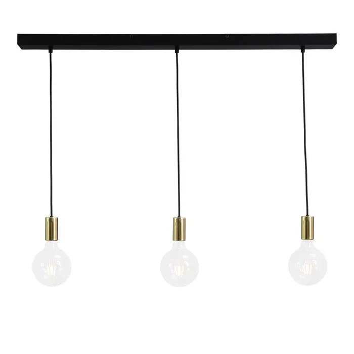 Masterlight – Pendelleuchte Concepto 3 Lichtschwarz mit gold