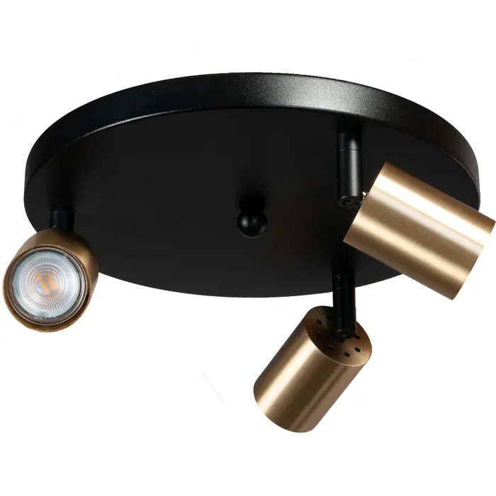 Masterlight – Schwarze Deckenlampe Bounce mit 3 Goldflecken