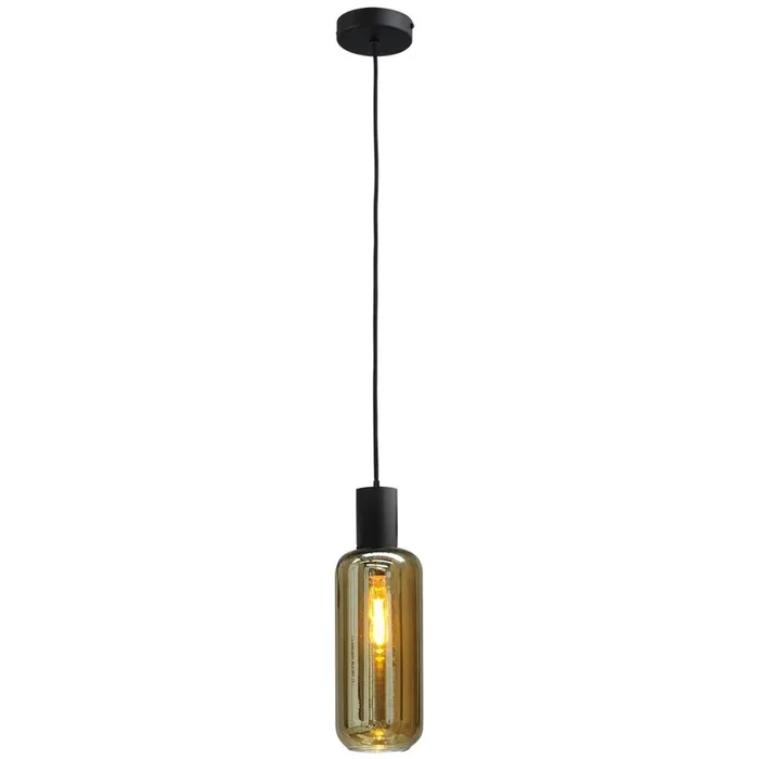 Masterlight – Schwarze Hängelampe Bounty mit Zylinderglas