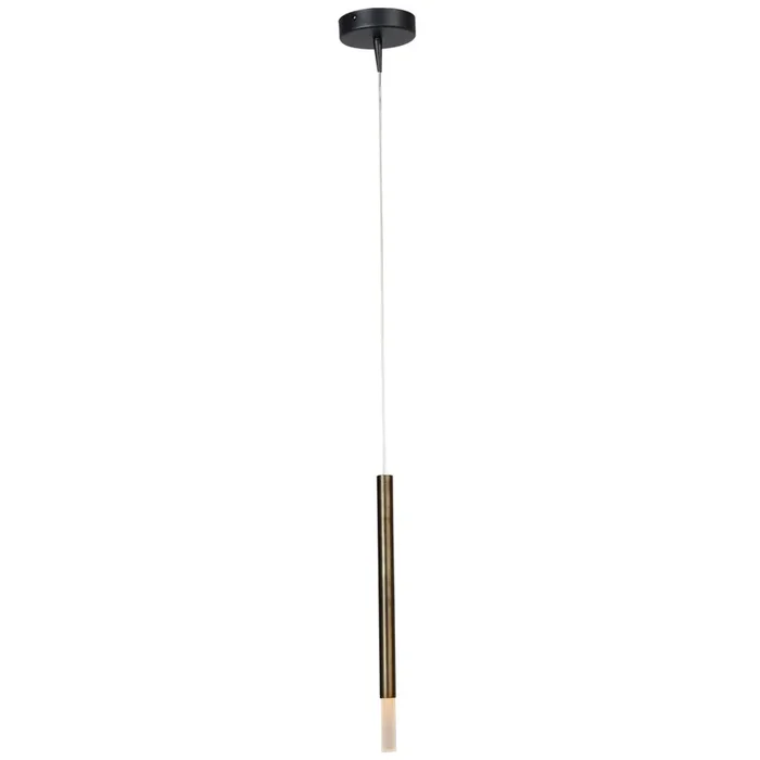 Masterlight – Schwarze Hängelampe Flute mit Goldzylinder
