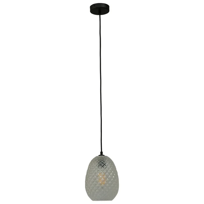 Masterlight – Schwarze Hängelampe Pineapple mit Klarglas