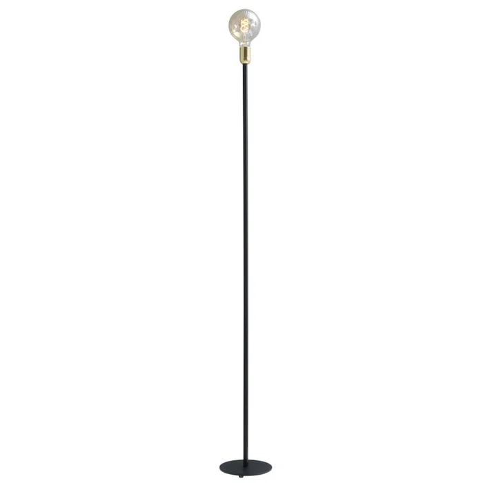 Masterlight – Schwarze Stehlampe Tube 155 cm mit Goldbeschlag
