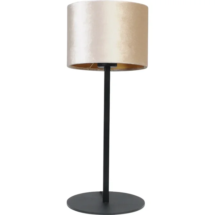 Masterlight – Schwarze Tischlampe Venus mit sandfarbenem Lampenschirm