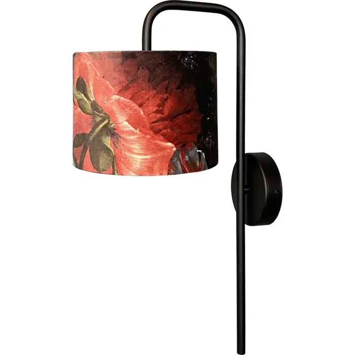 Masterlight – Schwarze Wandlampe Venus mit Blumenlampenschirm