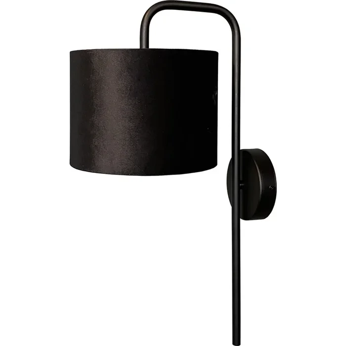 Masterlight – Schwarze Wandlampe Venus mit schwarzem Lampenschirm