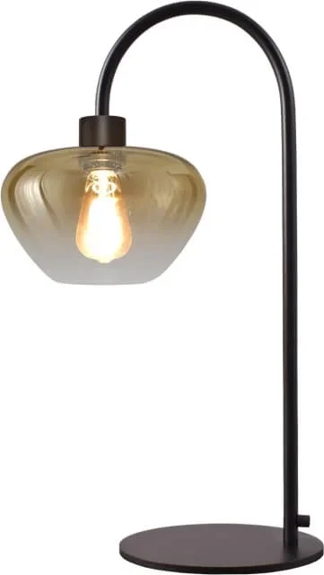 Masterlight – Tischlampe Genua schwarz mit Goldglas 61cm
