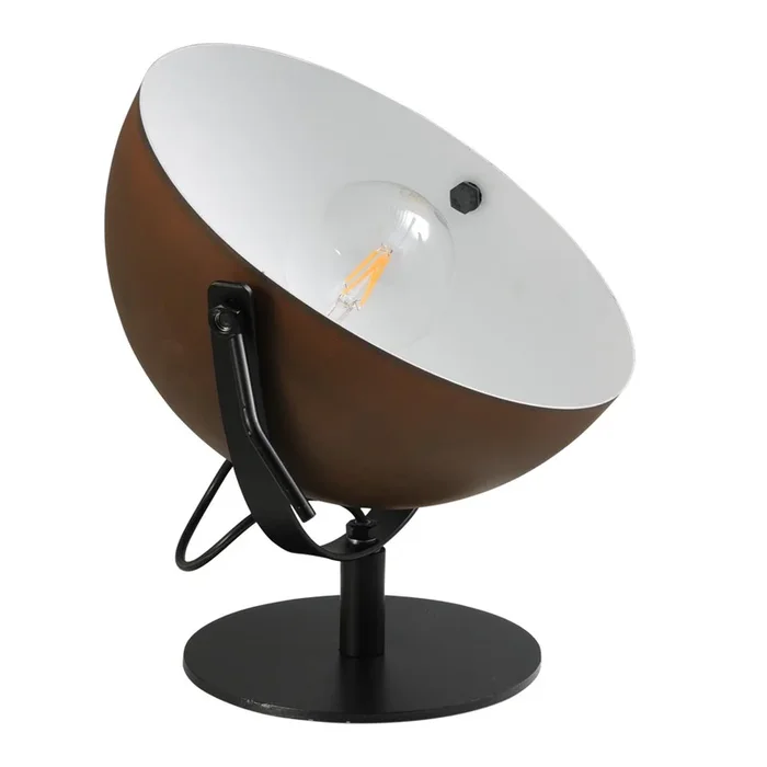 Masterlight – Tischlampe Industria schwarz mit rostbraun