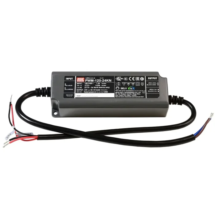 Meanwell Netzger�t, CV, PWM-120-24KN, spannungskonstant, dimmbar: KNX, 90-305V AC/50-60Hz, 24V DC
