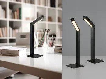 meineWunschleuchte 2er SET Akku Schreibtischlampen magnetisch in Schwarz, Höhe 37cm