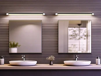 meineWunschleuchte 2er SET dimmbare LED Bad Spiegelleuchten schwenkbar, Chrom Breite 80cm