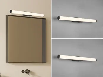 meineWunschleuchte LED Bad Wandleuchten 2er Set mit Schalter Schwarz – Spiegelleuchten, Breite 60cm