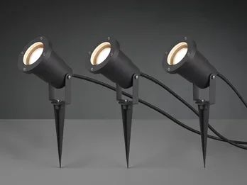 meineWunschleuchte Schwenkbarer LED Garten Baumstrahler 3er Set mit Erdspieß & 5m Anschlußkabel