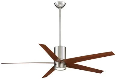 Minka Aire Symbio 56″Ceiling Fan in Brushed Nickel/Dark Walnut – F828-BN/DW