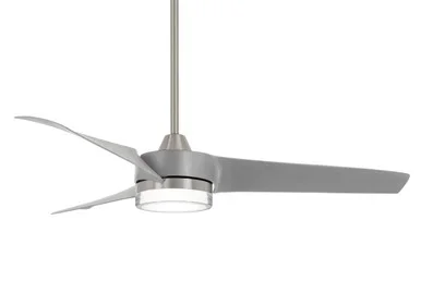 Minka Aire Veer 56″ Ceiling Fan in Brushed Nickel W/ Silver – F692L-BN/SL