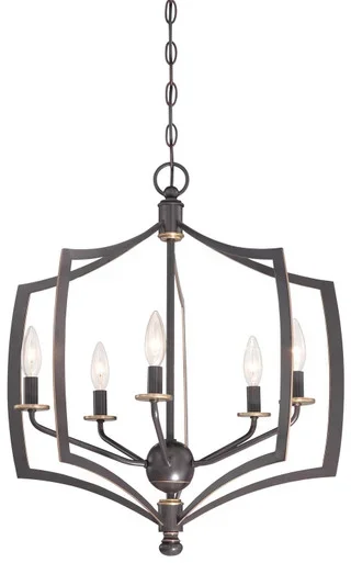 Minka-Lavery Middletown Five Light Chandelier in Downton Bronze With Gold Highlights – 4375-579