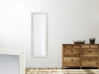 MIRRORS AND MORE Barock Wandspiegel TANJA 50x150cm Ganzköperspiegel mit Holzrahmen Weiß