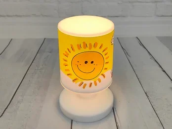 Niermann LED Akku Tischleuchte Motiv Sonne und Schmetterling per USB aufladbar, Höhe 20cm