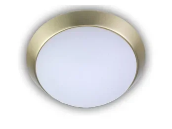 Niermann LED-Deckenleuchte rund, Opalglas matt, Dekorring Messing matt, Ø 35cm