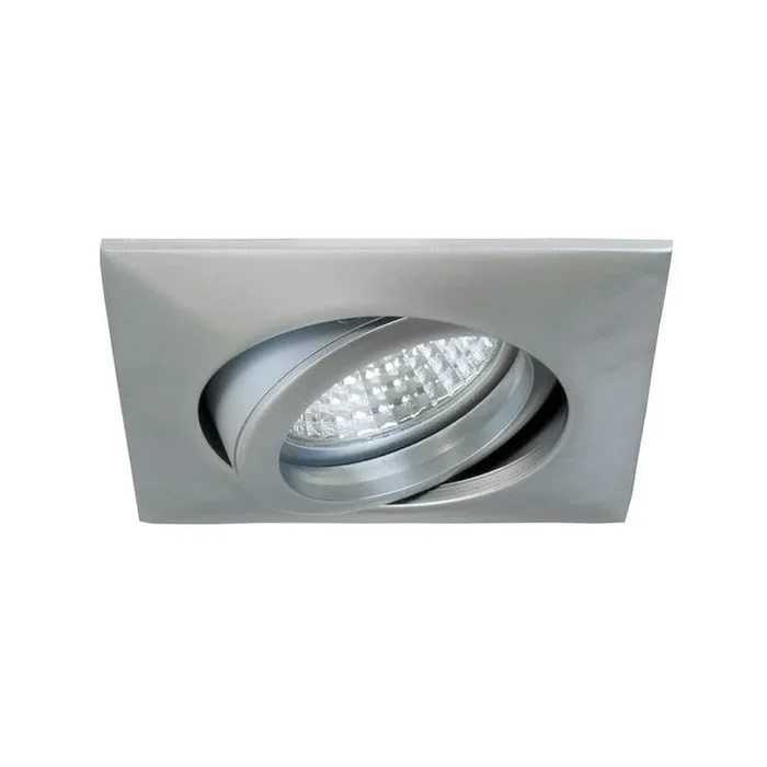 NV-Einbaustrahler BREENA-S, IP20, eckig, 8.3cm, 12V AC, GX5.3 max. 13W, schwenkbar, Zink-Guss, Chrom matt