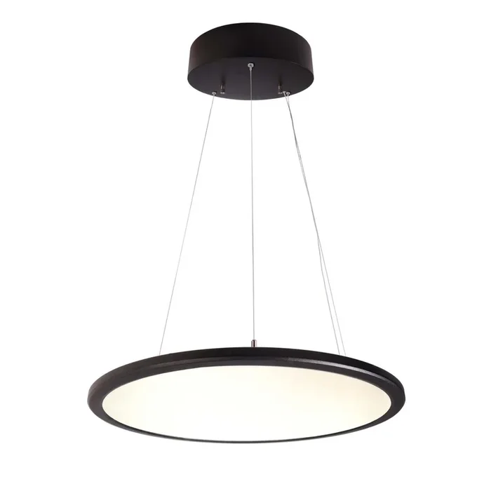 Pendelleuchte, LED Panel transparent Rund 580 mm, 53 W, DIM, 3000 K, Schwarz, 220-240 V/AC, 50 / 60
