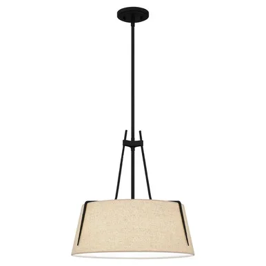 Quoizel Leona Three Light Pendant in Matte Black – LOA2818MBK