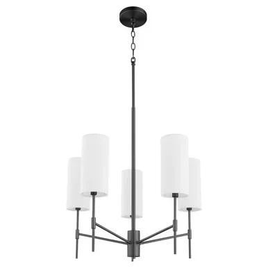 Quorum Hamilton Five Light Chandelier in Matte Black – 663-5-59