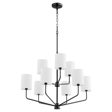 Quorum Harmony Nine Light Chandelier in Matte Black – 657-9-59